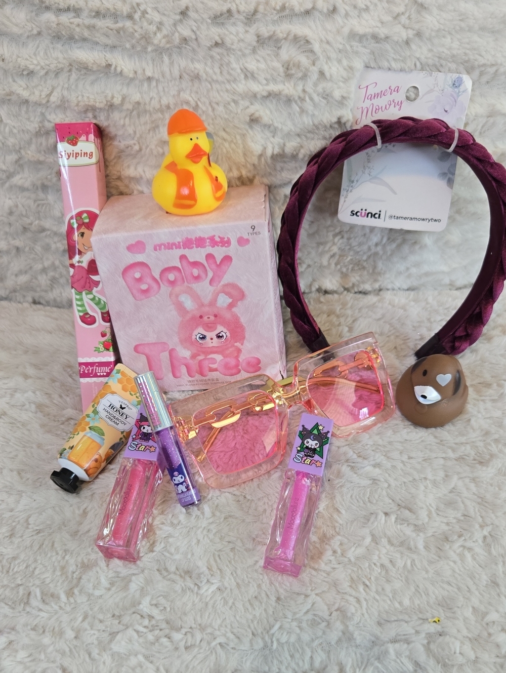 Baby Three Scünci Tamera Mowry Plum Braided Headband & Pink Sunglasses Bundle